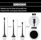 Denique Iron Taper Candle Holder Set of 3, Black Candlestick Holders Decorative Candle Stand, Tapered Candle Holders Tall Set for Wedding, Dining Table, Home Decoration (Black) - Image 2