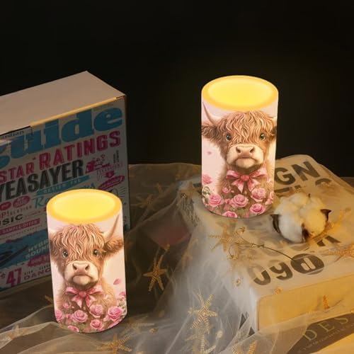 Valentines Day Decor Flameless Candles Battery Candles with Remote Control Pink LED Pillar Candles Electric Fake Plastic Candles for Home Room Bedroom Holiday Decorations Set of 2 - Image 6