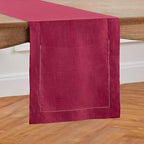 Solino Home 100% Pure Linen Table Runner Beet Hemstitch, 14 x 108 in - Image 2