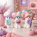 3 Pcs Pastel Halloween Ghost Figurines 4" Resin Halloween Decor by ShinyRelief