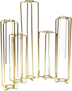 Juvale 6-Pack Metal Hinged Bud Vases Stand - 14 x 11.8 in, Gold, Modern - Lantern Centerpieces, Tulipiere & Flower Stick Holder with Metal & Glass Test Tube Floral Vases - Image 2