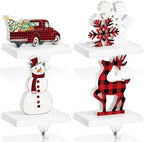 Hicarer 4 Pack Christmas Stocking Holders for Fireplace Mantel by Hicarer
