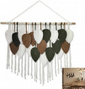 Jditngp Large Macrame Wall Hanging Boho Woven Leaf Tapestry,Hand Woven Leaf Tassels Home Wall Decorations Bohemian Leaf Feather Large Wall Art Decor for Bedroom Living Room Apartment 47.2" Wx33.5 L by JditngpRoundBackdropCover