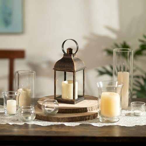 Bronze Small Lanterns with LED Candles, Set of 6 Wedding Decor - Image 7