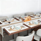 Placemats Set of 4 w/Charger Plates Table Mats Table Runner & Napkin Rings - Image 2