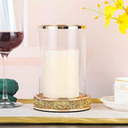 Pillar Candle Holders Set of 2,Hurricane Candle Holders,Candlesticks Holder With Glass Hurricane Lid,Metal Candle Holder For Coffee Dining Table, Wedding, Christmas, Home Decoration,Gold Candle Holder - Image 5