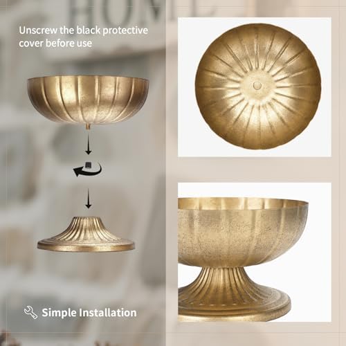 NUPTIO Gold Compote Vase for Centerpiece, 8.5" Wide Opening, 10 Pcs - Image 6