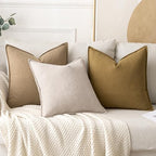 MIULEE Decorative Linen Pillow Covers 20x20 Inch Mustard Yellow - Image 4