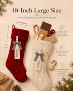 houscly 18 Inch Personalized Christmas Stockings, 10 Pack Red Green - Image 3