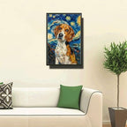 Metal Sign Vintage Tin Sign Beagle'S Starry Night Adventure Inquisitive Beagle in Night for Home Family Room and Seasonal Celebrations Corrosion Resistant Aluminum 6×8 Inches with Metal Frame - Image 2