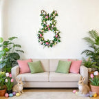 28 Inch Easter Bunny Wreath for Front Door, Tulip Easter Egg Wreath with Colorful Berries, Spring Floral Wreaths for Home Wall Window Farmhouse Decor - Image 6