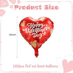 FairySandy 100 Pcs Valentine's Day Heart Foil Balloons Valentine's Day Decorations 18 Inch Valentines Love Balloon Party Decorations for Wedding Baby Shower Birthday Decor Multicolor - Image 2