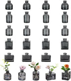 Glasseam Mini Bud Vases for Centerpieces: Clear Small Flower Vase Set of 20 Cute Tiny Glass Table Centerpieces Modern Wedding Birthday Party Baby Shower Dining Room Decoration Black Grey by Glasseam