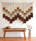 Macrame Wall Hanging Large Tie-Dye Geometric Fiber Wall Art Decor 57"W*35"L by FLBER
