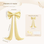 Big Gold Bow for Backdrop, 24"x16" Large Gold Bow Decorations with 80" Ribbon Drape for Birthday Wedding Baby Shower Photography Valentine's Day Christmas Decorations - Image 4