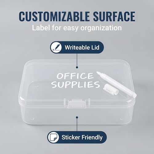 LJY 28 Clear Rectangular Plastic Boxes, 3.3 x 2.2 x 1 in for Buttons - Image 6