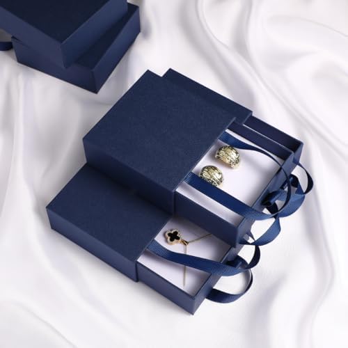 40 pcs paper boxes 9 x 9 x 3.5 cm, blue luxury gift storage, jewelry gift storage box for earrings necklaces bracelets rings - Image 6