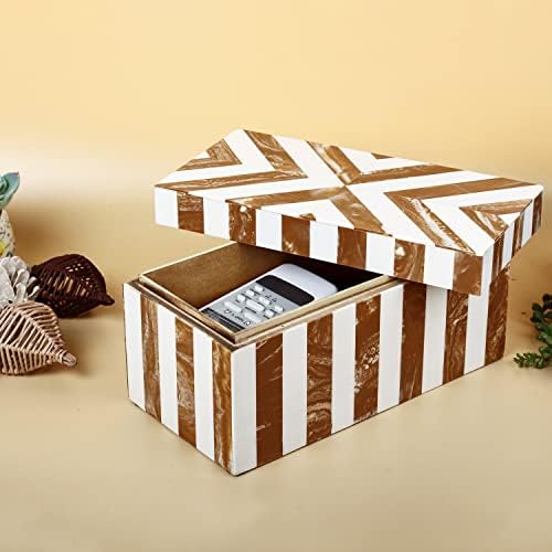 Handicrafts Home Decorative Organizer Box 10x5 – Large Keepsake Box with Lid, Modern Decorative Storage Box, Bohemian Coffee Table Décor, Jewelry & Memory Box, Decorative Accent Box for Home Décor - Image 5
