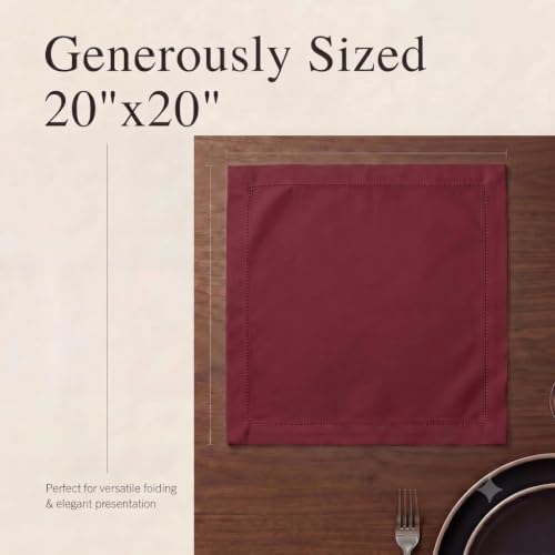 Urban Villa Cloth Napkins 100% Cotton Dinner Napkins Highly Absorbent 20x20 Inches (Set of 12) Maroon Colour Reusable Washable Soft Durable Premium Napkins Ideal for Home Wedding Parties - Image 6