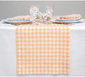 Solino Home 100% Pure Linen Table Runner Orange, Gingham Check 14 x 108 in by SolinoHome