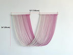 QULBUJ Dip Dye Large Macrame Wall Hanging Tie-Dye Yarn Tapestry Home Boho Wall Decor Ombre Art Headboard Bedroom Living Room 52" Wx34 L,Pink - Image 3