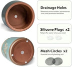 Terracotta Pots, 6+4 Inch Plant Pots, 2 Pcs with Drainage Holes - Image 3