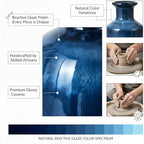 Mowtanco Blue Ceramic Vases Home Decor, 3 Small Modern Farmhouse Vases - Image 5