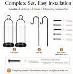 Black Wall Candle Sconces Set of 2, Candle Holder with Hurricane Glass - Image 6