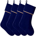 Ganeen 4 Pcs 18 in Velvet Christmas Stockings Hanging Stocking, Navy Blue by Ganeen