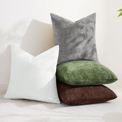 decorUhome Soft Chenille Dark Grey Throw Pillow Covers 26X26 Set of 2 - Image 6