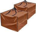 Patelai 2 Pcs Outdoor Patio Cushion Cover Storage Bag 32 x 32 x 24'' 105 Gallon Waterproof Thickened Oxford Camping Moving Bag with Zipper for Xmas Tree Ornament Furniture Pillow Packing (Brown) by Patelai