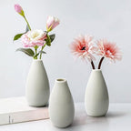 Modern Small Flower Vases 8 Pack - Ceramic, White - Image 6