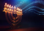 BELECO 8x6ft Fabric Hanukkah Backdrop Jewish Holiday Menorah Candles Background Religious Theme Party Decorations Photo Booth Studios Props Wallpaper - Image 5