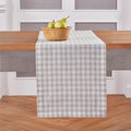 Solino Home 100% Pure Linen Table Runner Natural, Gingham Check 14 x 132 in by SolinoHome