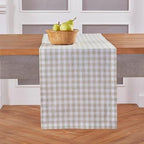 Solino Home 100% Pure Linen Table Runner Natural, Gingham Check 14 x 132 in by SolinoHome