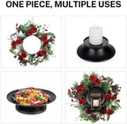 MOYEE Christmas Candle Holder Wreath Single 14 inch, Christmas Candle Ring - Image 5