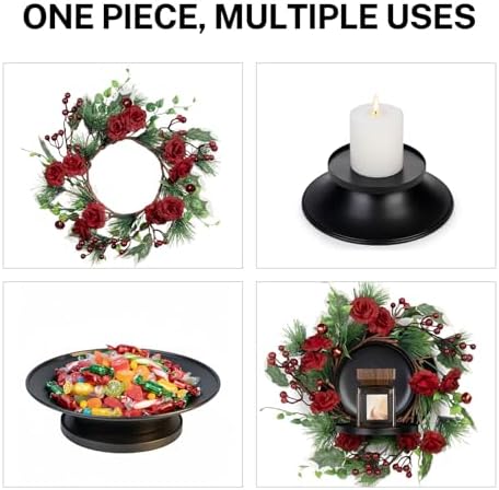 MOYEE Christmas Candle Holder Wreath Single 14 inch, Christmas Candle Ring - Image 5