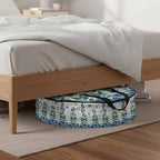 Spring Flower Round Storage Bag 24 Inch, Watercolor Gradient Blue Flowers Leaf Butterfly Clothes Storage Container with Handles Heavy Duty Organizer for Comforter, Bedding & Holiday Wreaths - Image 6