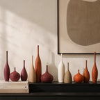 Ceramic Vases Set of 3, Modern Boho Vases for Centerpiece Decor, Matte Burgundy Minimalist Decorative Vases for Home Decor, Living Room, Bookshelf, and Entryway Table Decor - Image 5