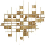 CosmoLiving by Cosmopolitan Metal Geometric Home Wall Decor 3D Folded Stripes Wall Sculpture, Wall Art 32" x 2" x 32", Gold - Image 2