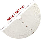 48-Inch Cable Sweater Knit Christmas Tree Skirt with Wooden Toggles, Cream - Image 3