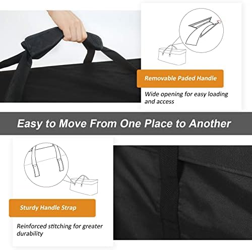 NettyPro Outdoor Cushion Storage Bags Water-Resistant for Patio Furniture Storage Cushion Christmas Tree Bag 7.5 Ft with Zipper and Handle, 50 x 15 x 25 Inch, Black - Image 4