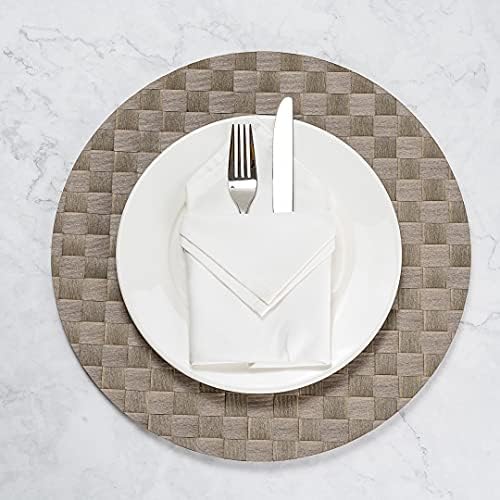 Restaurantware Round Brown Light Placemat, 15 in, 6 Pack - Image 6