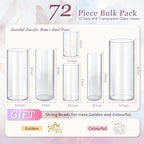 72pcs Glass Vase Cylinder Vases for Centerpieces 4,6,7.5,8,8,10 Inch Tall Small Flower Glass Vases Home Decor Centerpiece Table Clear Flower Vase Decorations for Wedding＆Holiday - Image 2