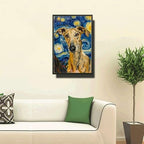 Metal Sign Vintage Tin Sign Greyhound Starry Night Hound Swift Greyhound in Night for Home Race Track and Seasonal Celebrations Rustproof Aluminum 6×8 Inches with Metal Frame - Image 2