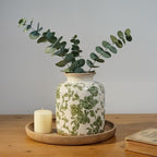 Vintage Green Crackle Glaze Ceramic Flower Vase, 6” Small Rustic Pottery Decorative Botanical Vase with Distressed Beige Rim French Country Farmhouse Cottage Tabletop & Mantel Home Decor - Image 5
