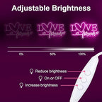 Love Forever Heart Neon Sign, Wedding Party LED Neon Light Valentine's Day Wedding Backdrop Decor Gift For Lover Valentine's Day Gift, LED Romantic Light, Couple Space Accent-Pink-16.5" - Image 4