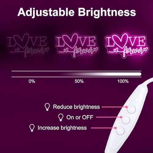 Love Forever Heart Neon Sign, Wedding Party LED Neon Light Valentine's Day Wedding Backdrop Decor Gift For Lover Valentine's Day Gift, LED Romantic Light, Couple Space Accent-Pink-16.5" - Image 4