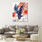 HomeifHue July 4th Patriotic Canvas Wall Art 4th of July USA Decorations American Flag Painting Picture Eagle Pictures for Wall Decor Independence Day Home Decor（F7 20x24in） - Image 2