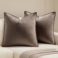 MIULEE Decorative Dark Coffee Velvet Euro Sham Throw Pillow Covers 24x24 in by MIULEE